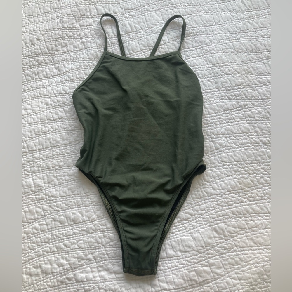 Jolyn Clothing Olive Green One Piece Swimsuit
